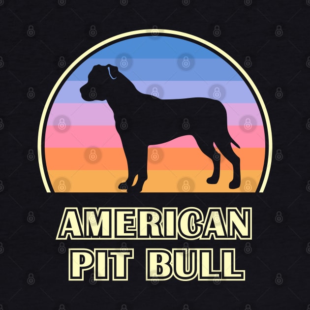 American Pit Bull Terrier Vintage Sunset Dog by millersye